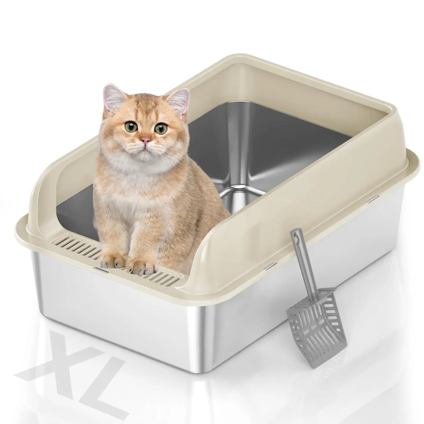 MaxiClean Stainless Steel Cat Litter Box - Shopinapets