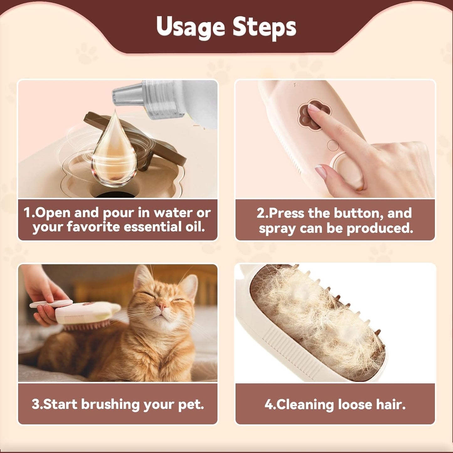 3-in-1 Pet Steam Brush for Dogs and Cats - Shedding Massage, Grooming, Water Sprayer - Shopinapets 3-in-1 Pet Steam Brush for Dogs and Cats - Shedding Massage, Grooming, Water Sprayer Shopinapets #
