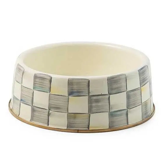 Sterling Check Designer Pet Bowl - Shopinapets