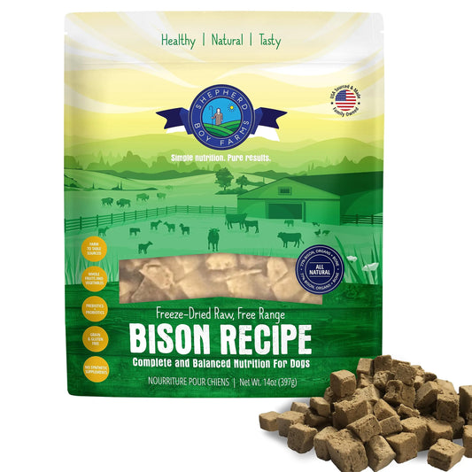 Shepherd Boy Farms Bison Raw Freeze-Dried Dog Food - Shopinapets