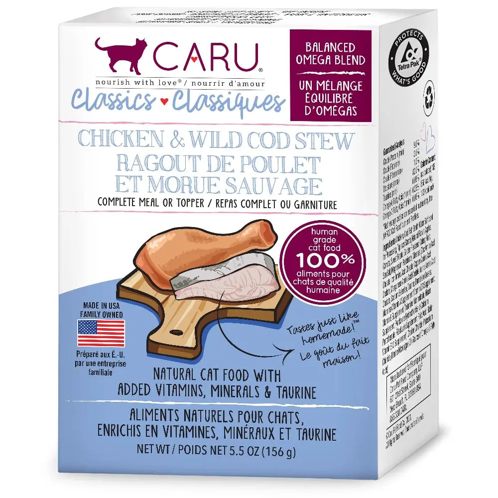 CARU Classic Chicken & Cod Cat Stew - 12x5.5 oz - Shopinapets