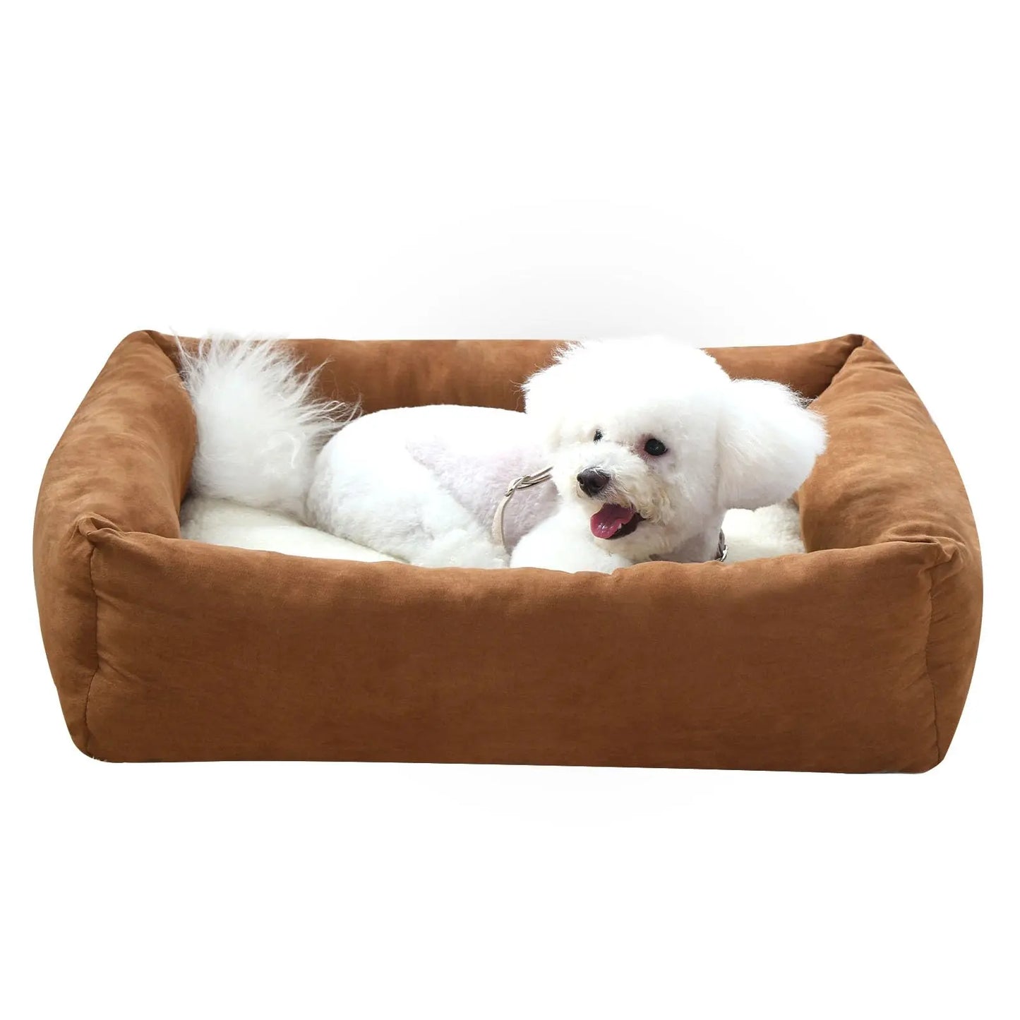 CozyNest 20"x16" Plush Pet Bed with Neck Support for Small Pets - Shopinapets