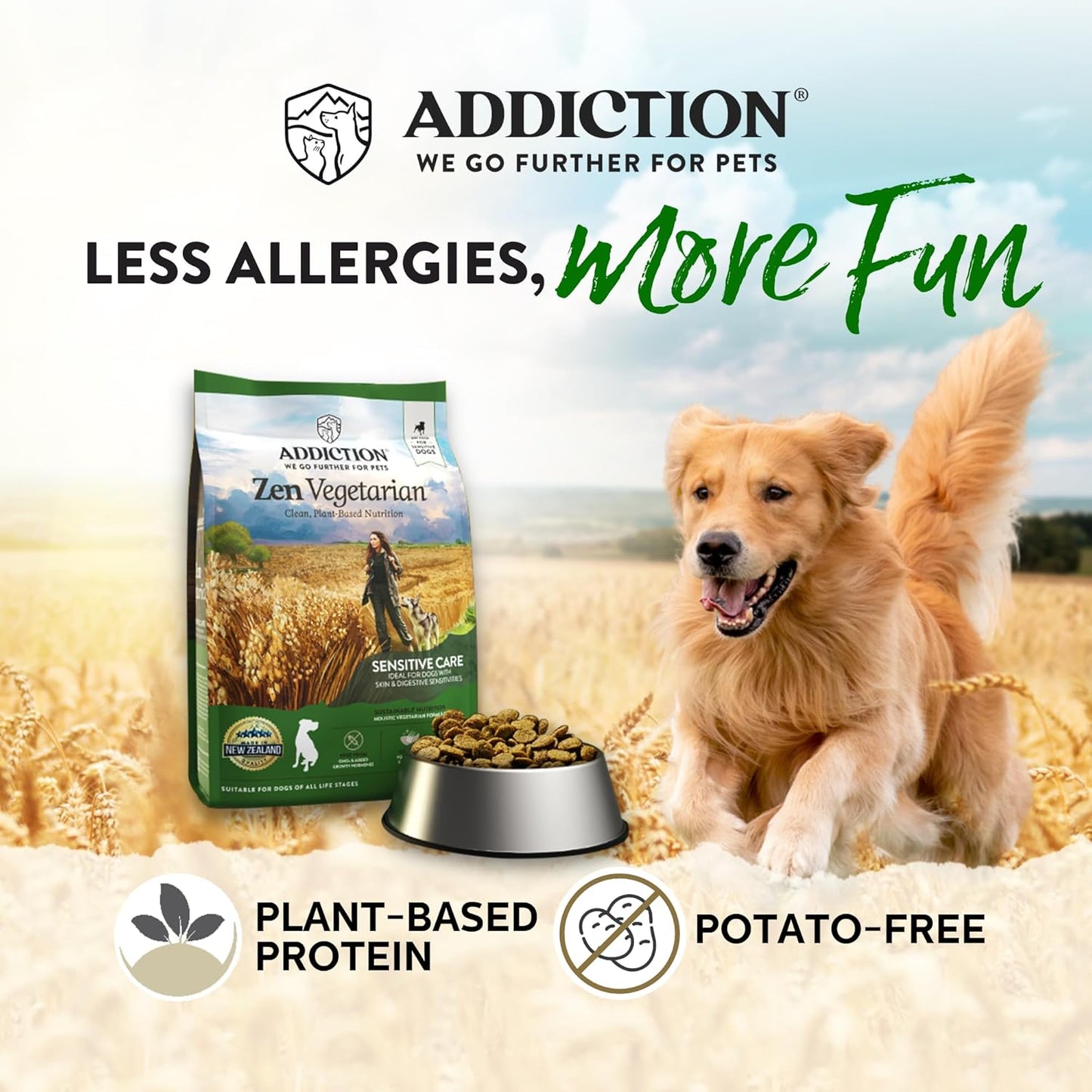 Addiction Zen Vegetarian Dry Dog Food Rich in Isoflavones and Antioxidants Vegetarian Dog Food 20lb - Shopinapets Addiction Zen Vegetarian Dry Dog Food Rich in Isoflavones and Antioxidants Vegetarian Dog Food 20lb Shopinapets #