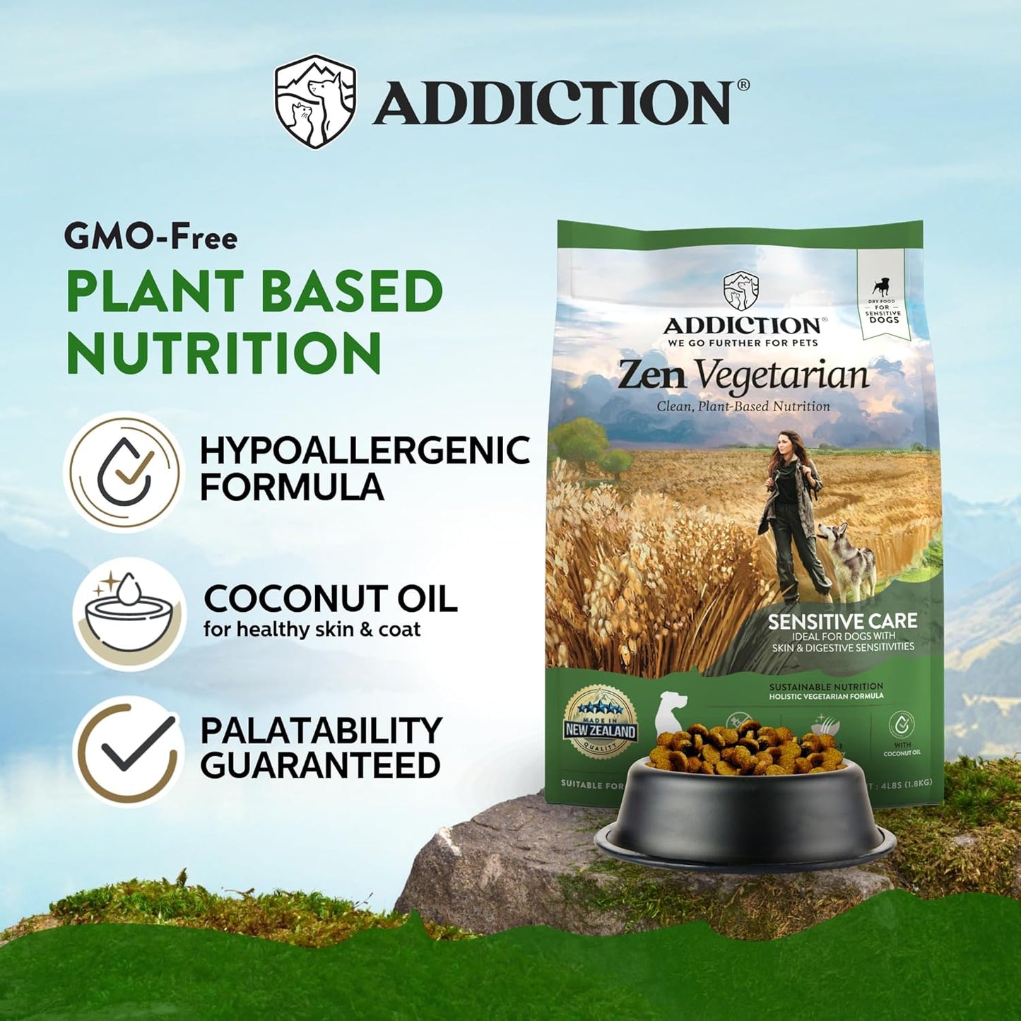 Addiction Zen Vegetarian Dry Dog Food Rich in Isoflavones and Antioxidants Vegetarian Dog Food 20lb - Shopinapets Addiction Zen Vegetarian Dry Dog Food Rich in Isoflavones and Antioxidants Vegetarian Dog Food 20lb Shopinapets #