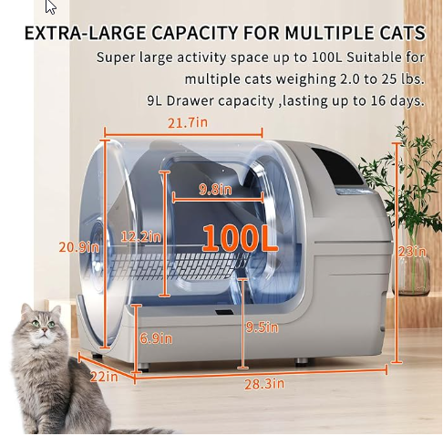 Automatic Cat Litter Box Self Cleaning - UPFAS 100L Extra Large with APP Control. - Shopinapets Automatic Cat Litter Box Self Cleaning - UPFAS 100L Extra Large with APP Control. Shopinapets #
