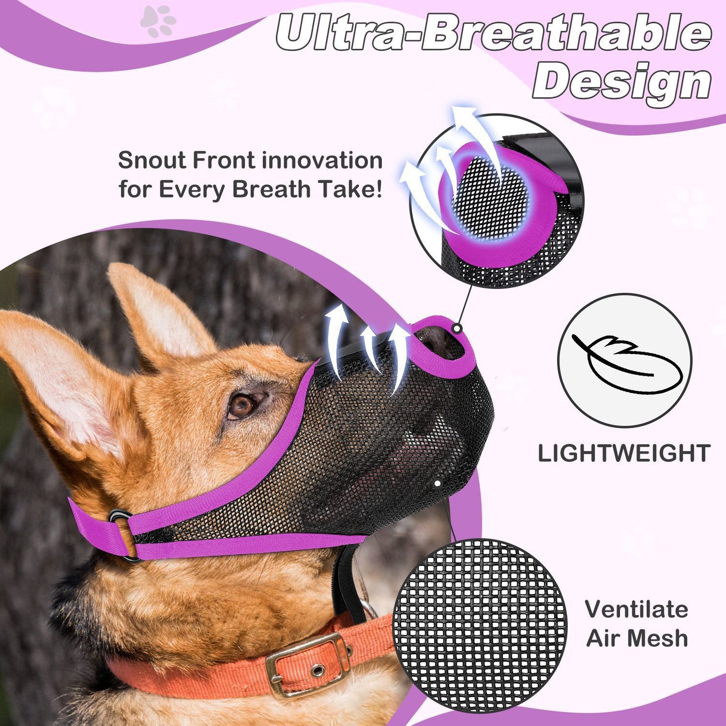 Breathable Mesh Dog Muzzle for Behavior Control: Prevents Barking, Biting, and Chewing - Shopinapets Breathable Mesh Dog Muzzle for Behavior Control: Prevents Barking, Biting, and Chewing Shopinapets #