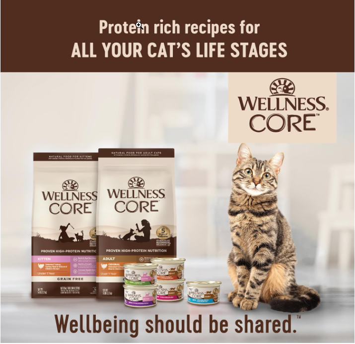 CORE+ Wholesome Grains Salmon & Rice High-Protein Cat Food, Prebiotic Coating, 5 lbs - Shopinapets CORE+ Wholesome Grains Salmon & Rice High-Protein Cat Food, Prebiotic Coating, 5 lbs Shopinapets #