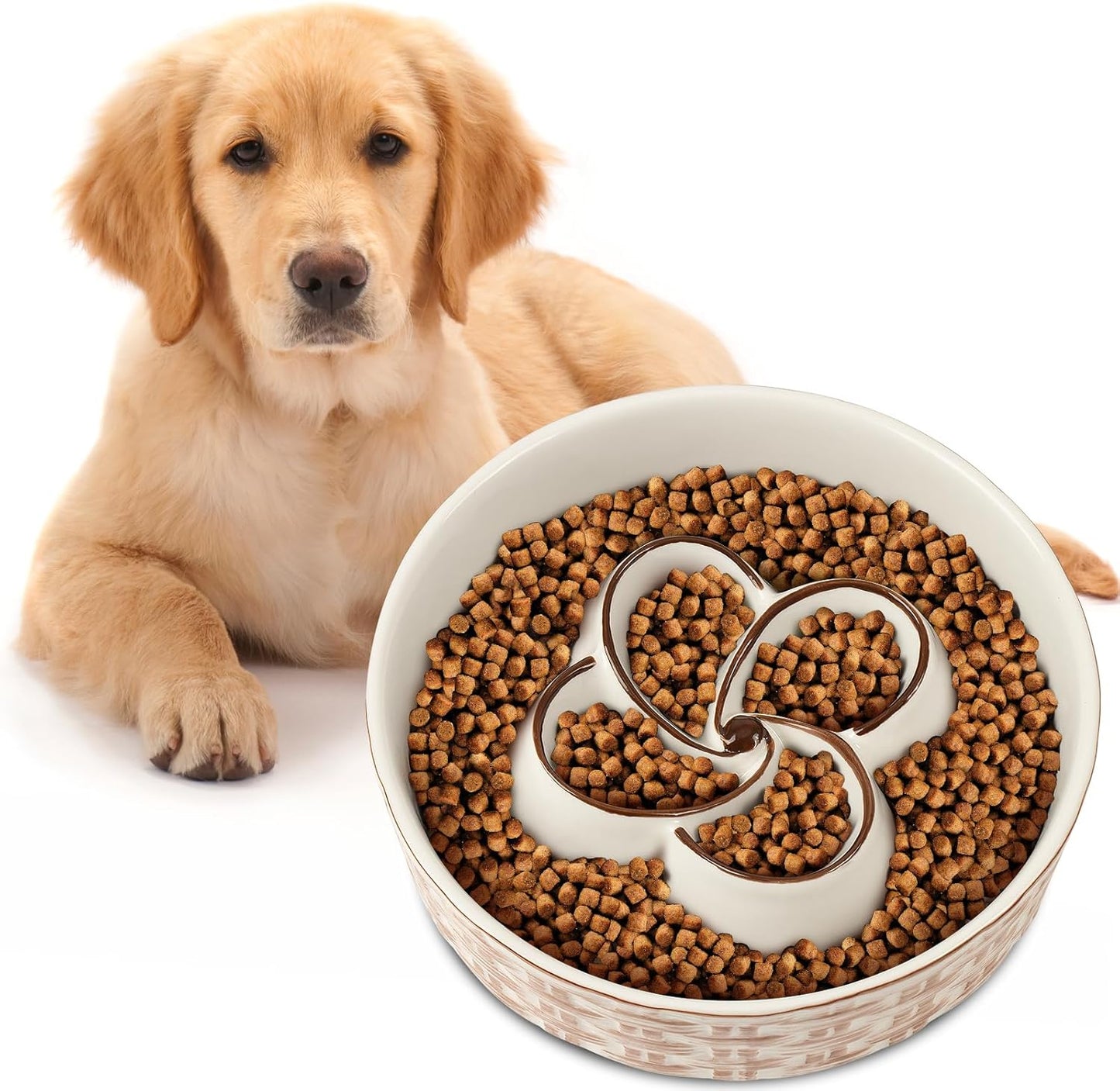 Ceramic Slow Feeder Bowl for Medium Large Dog, Anti-Choking, Non-Slip - Shopinapets Ceramic Slow Feeder Bowl for Medium Large Dog, Anti-Choking, Non-Slip Shopinapets #