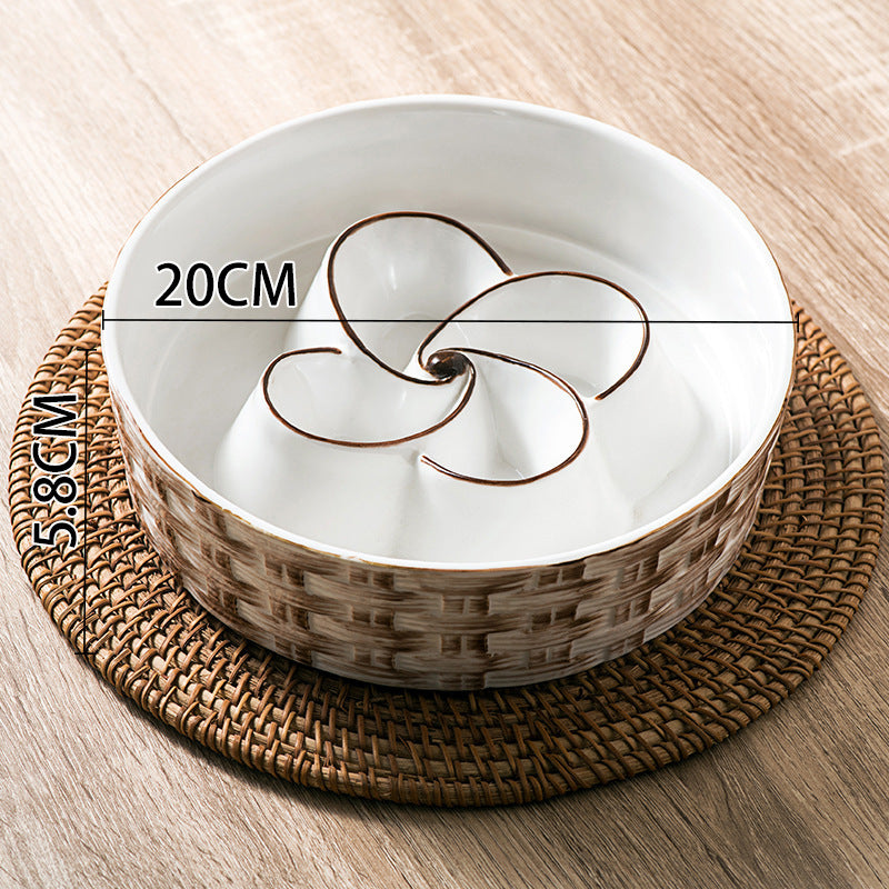 Ceramic Slow Feeder Bowl for Medium Large Dog, Anti-Choking, Non-Slip - Shopinapets Ceramic Slow Feeder Bowl for Medium Large Dog, Anti-Choking, Non-Slip Shopinapets #