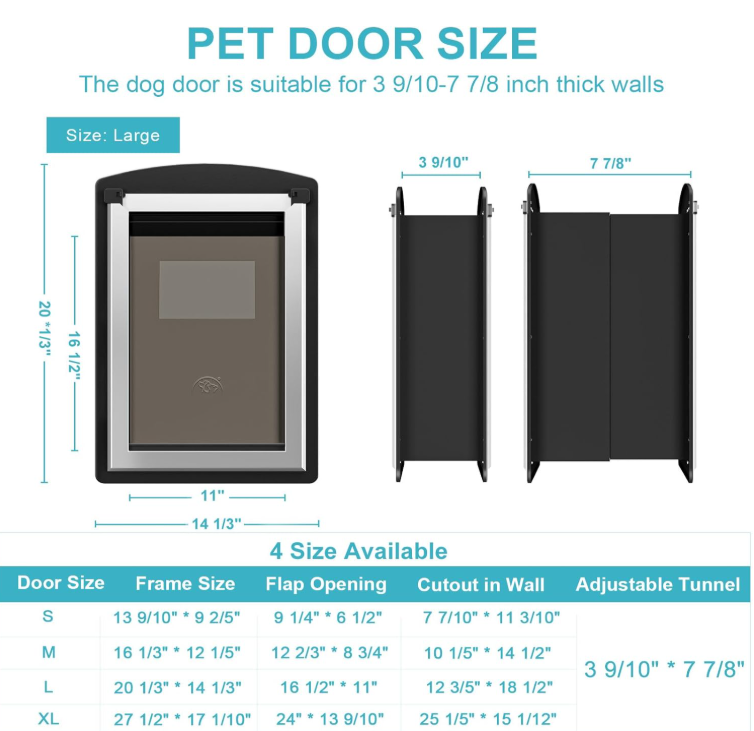 Classic macher Aluminum Heavy Duty Dog Door for Large Breeds - Shopinapets Classic macher Aluminum Heavy Duty Dog Door for Large Breeds Shopinapets #