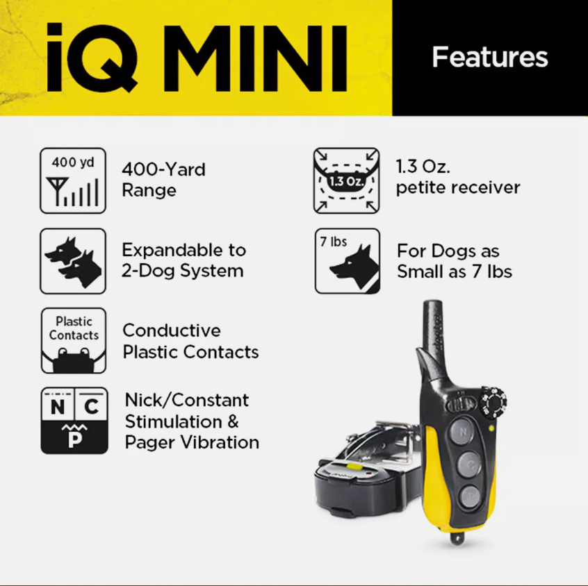 Dogtra IQ Mini 2-Dogs Remote Dog Training System for Smaller Dogs - 400 Yard Range - Shopinapets Dogtra IQ Mini 2-Dogs Remote Dog Training System for Smaller Dogs - 400 Yard Range Shopinapets #