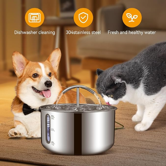 EverFresh Stainless Steel Pet Fountain 3.6L - Shopinapets EverFresh Stainless Steel Pet Fountain 3.6L Shopinapets #