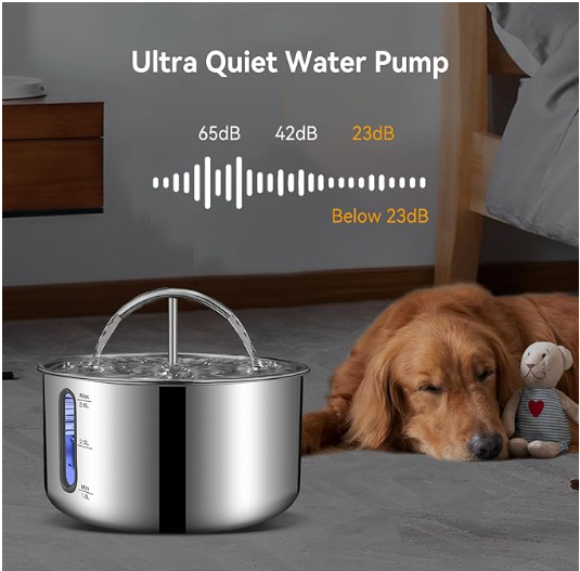 EverFresh Stainless Steel Pet Fountain 3.6L - Shopinapets EverFresh Stainless Steel Pet Fountain 3.6L Shopinapets #