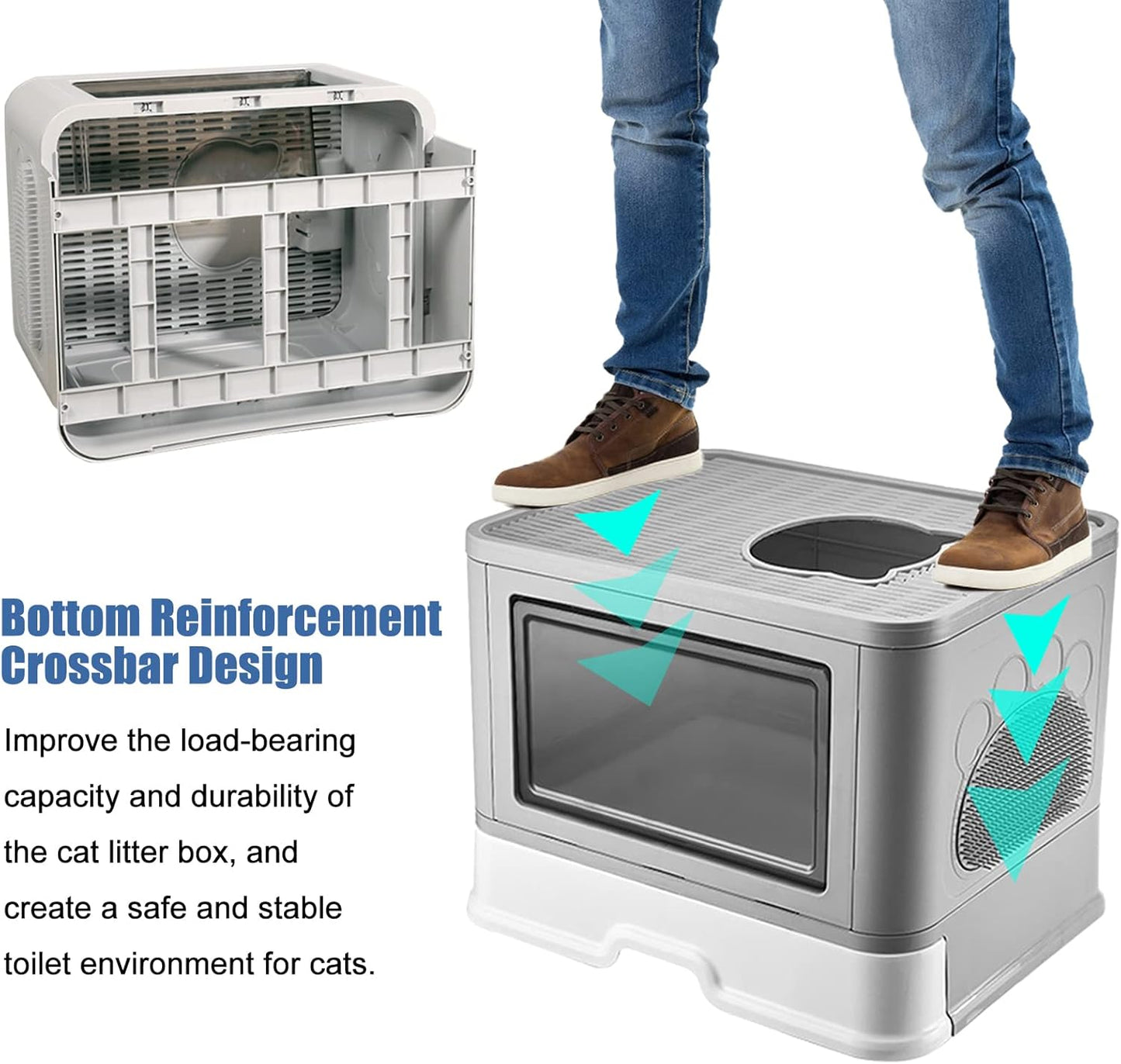 Fully Closed Top Entry Odor Proof Cat Litter Basin - Shopinapets Fully Closed Top Entry Odor Proof Cat Litter Basin Shopinapets #