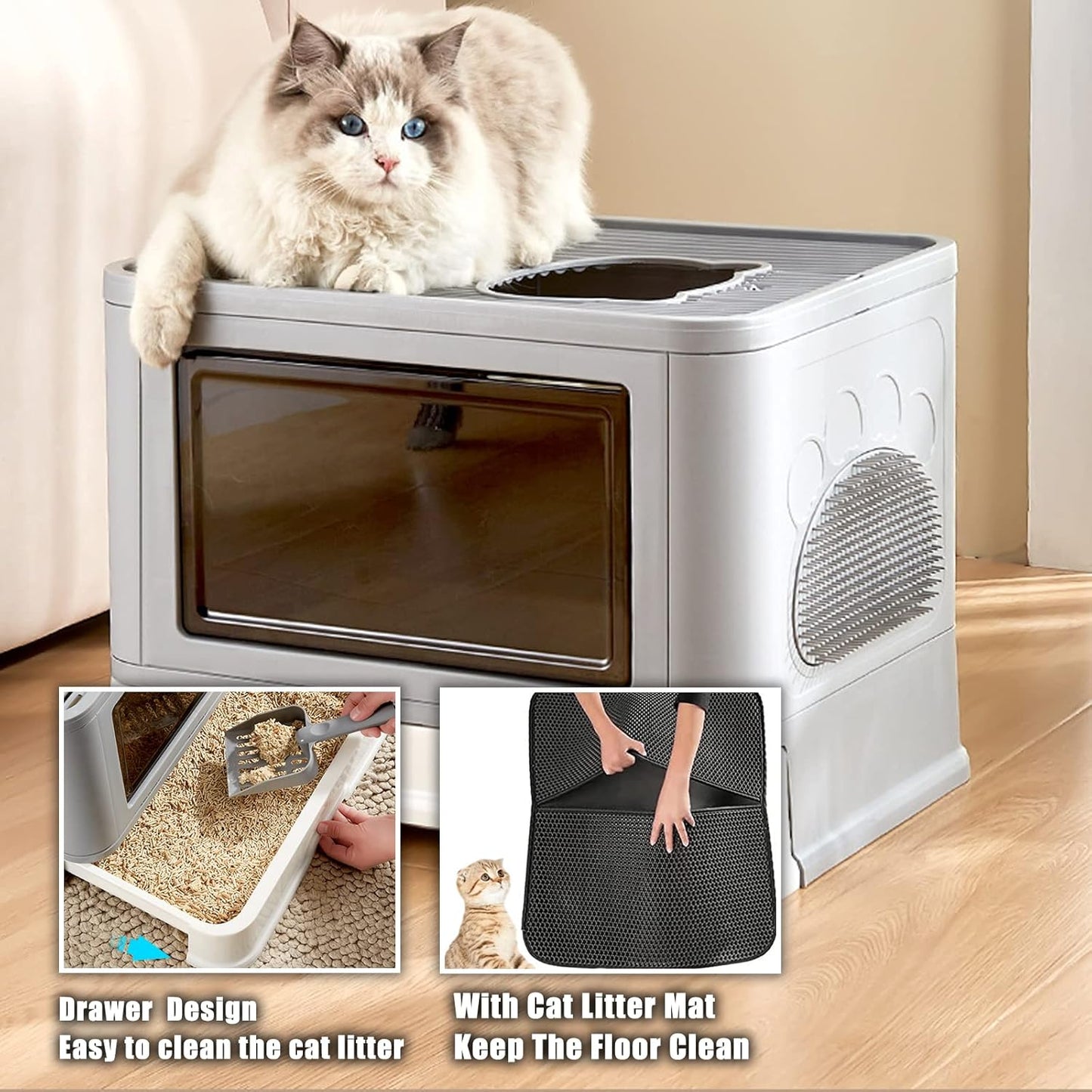 Fully Closed Top Entry Odor Proof Cat Litter Basin - Shopinapets Fully Closed Top Entry Odor Proof Cat Litter Basin Shopinapets #