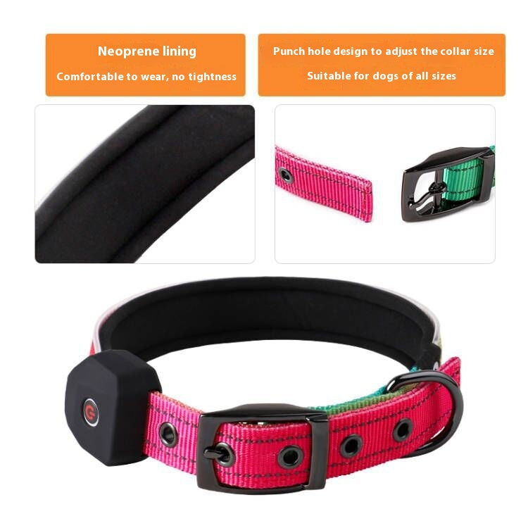 LED Pet Luminous Printing Reflective Stripe USB Charging Shiny Dog Collar - Shopinapets LED Pet Luminous Printing Reflective Stripe USB Charging Shiny Dog Collar Shopinapets #