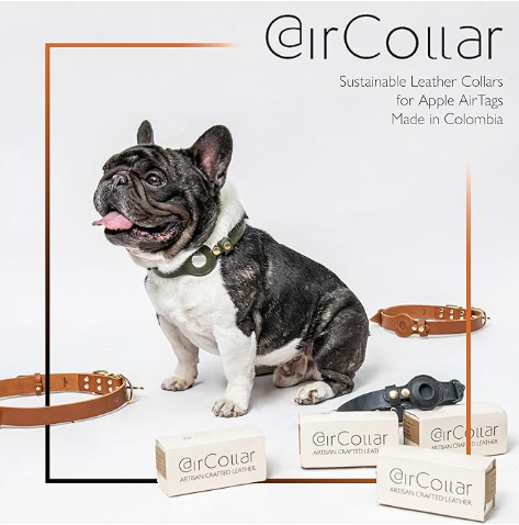 Luxury Tracker Leather Dog Collar - Blue - Shopinapets Luxury Tracker Leather Dog Collar - Blue Shopinapets #