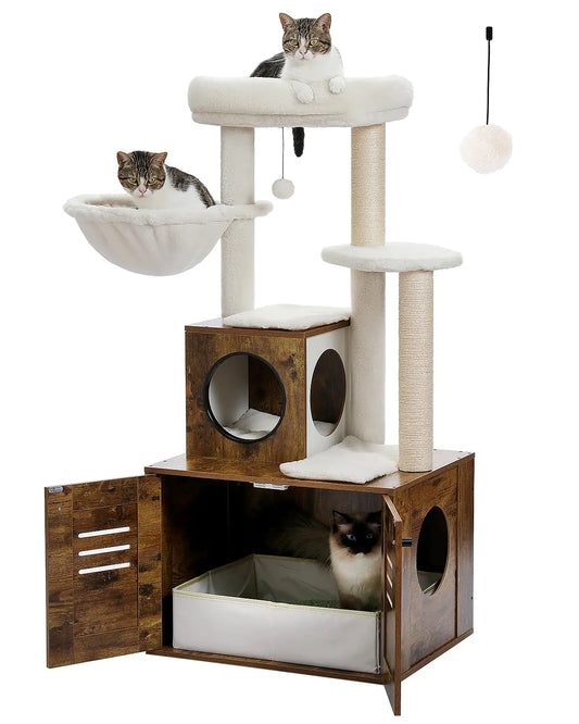 MODICO 50" Cat Tower with Litter Enclosure - Shopinapets MODICO 50" Cat Tower with Litter Enclosure Shopinapets #