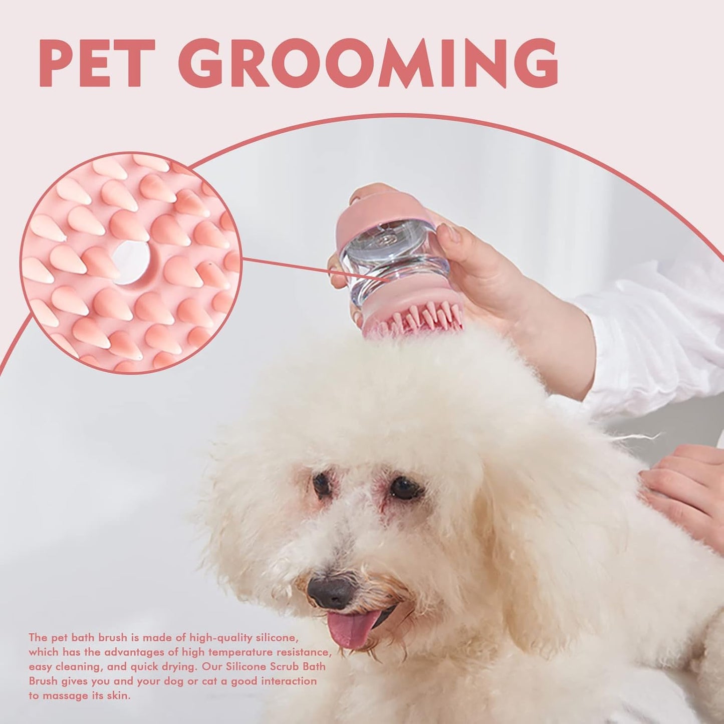 Pet Bath Brush - Silicone Grooming Brush with Shampoo Dispenser, Double Brush Head - Shopinapets Pet Bath Brush - Silicone Grooming Brush with Shampoo Dispenser, Double Brush Head Shopinapets #