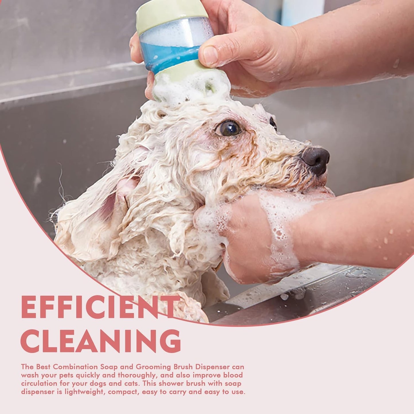 Pet Bath Brush - Silicone Grooming Brush with Shampoo Dispenser, Double Brush Head - Shopinapets Pet Bath Brush - Silicone Grooming Brush with Shampoo Dispenser, Double Brush Head Shopinapets #