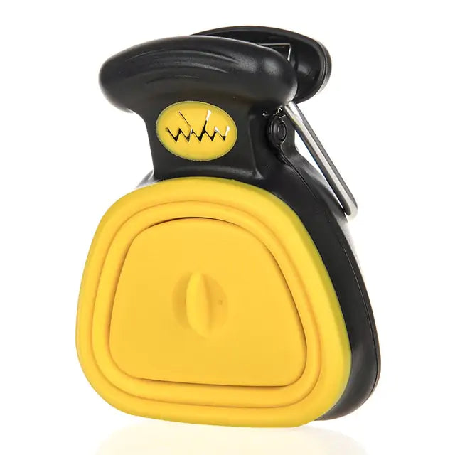Pooper Scooper yellow and black, with a handle and keychain