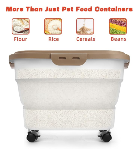 PetChamp Collapsible Airtight Food Bin 20lb - Shopinapets PetChamp Collapsible Airtight Food Bin 20lb Shopinapets #