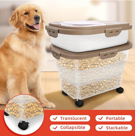 PetChamp Collapsible Airtight Food Bin 20lb - Shopinapets PetChamp Collapsible Airtight Food Bin 20lb Shopinapets #
