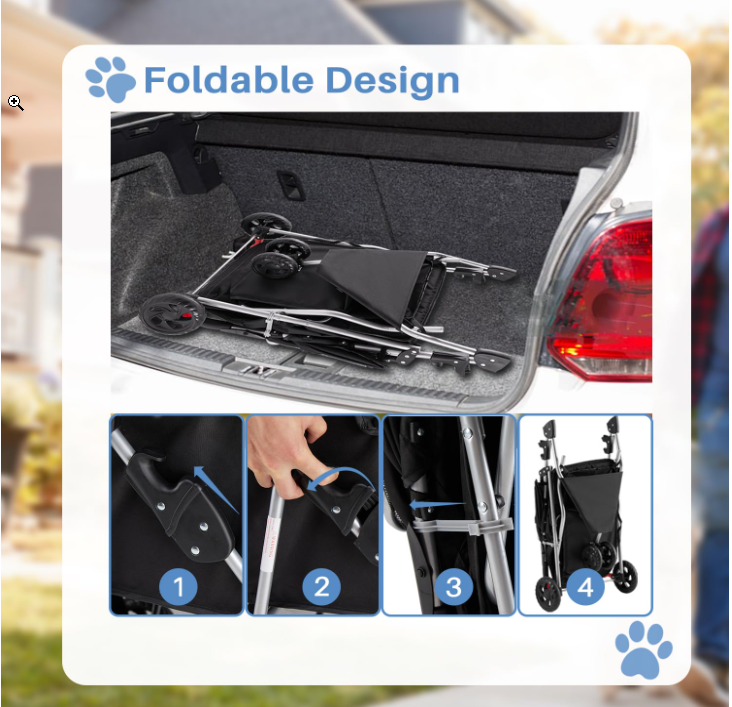 PetJoy Foldable Stroller for Small Pets - Shopinapets PetJoy Foldable Stroller for Small Pets Shopinapets #