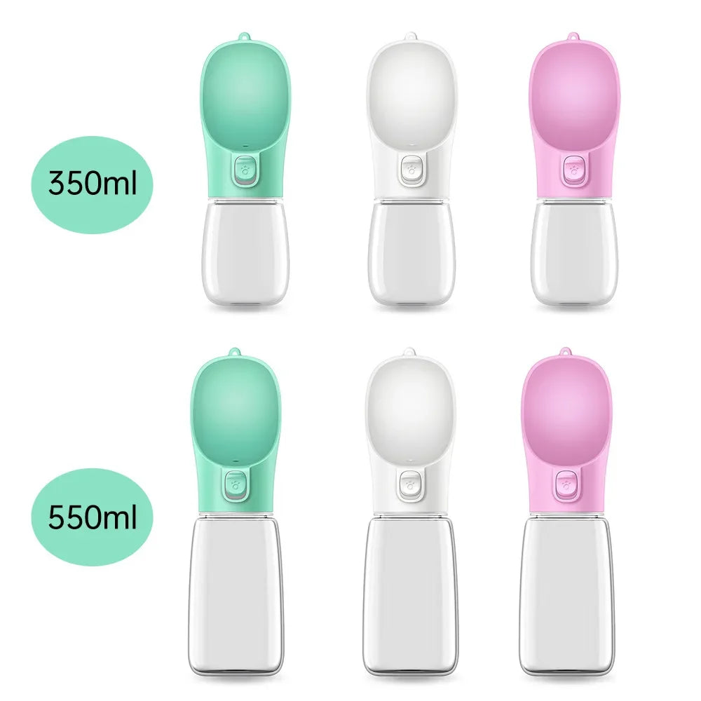 Image of portable bottles in two sizes (350 ml and 550 ml) with green, white, and pink color options displayed in two rows.