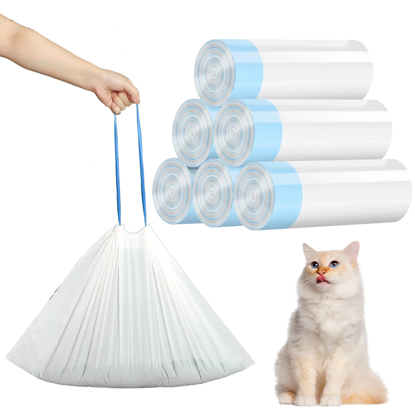 Self-Cleaning Litter Box Drawstring Bags 90ct - Shopinapets Self-Cleaning Litter Box Drawstring Bags 90ct Shopinapets #