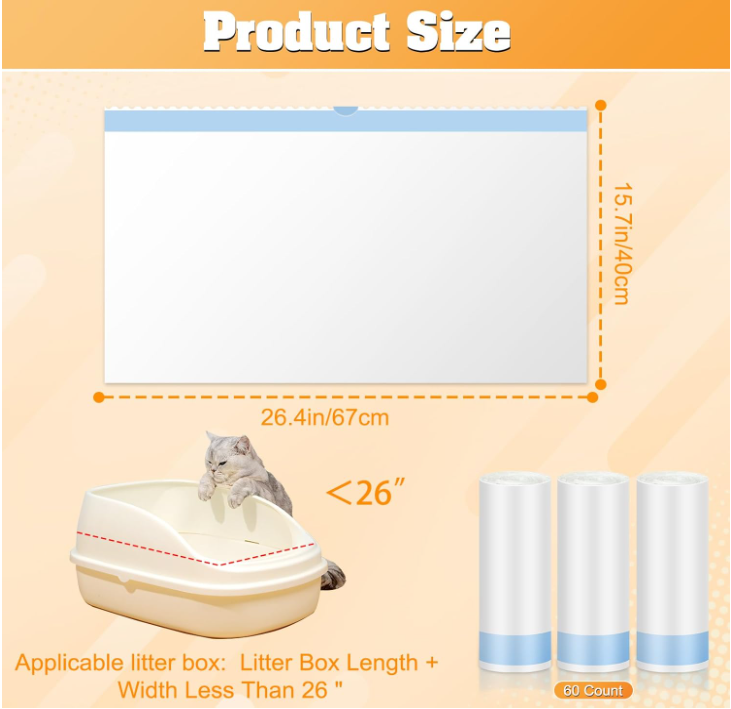Self-Cleaning Litter Box Drawstring Bags 90ct - Shopinapets Self-Cleaning Litter Box Drawstring Bags 90ct Shopinapets #