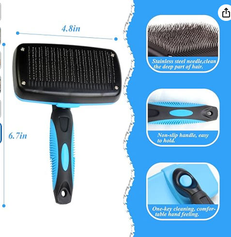 Self Cleaning Slicker Brush for Dogs & Cat - Shopinapets Self Cleaning Slicker Brush for Dogs & Cat Shopinapets #