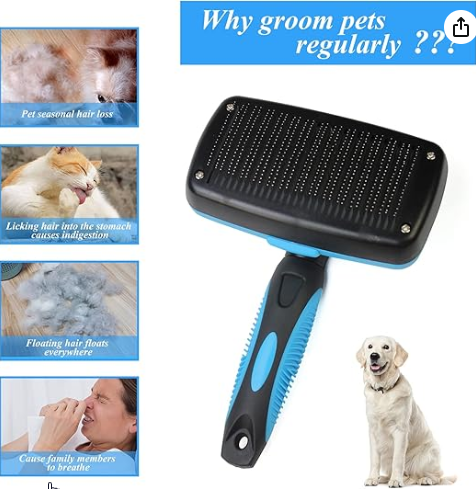 Self Cleaning Slicker Brush for Dogs & Cat - Shopinapets Self Cleaning Slicker Brush for Dogs & Cat Shopinapets #