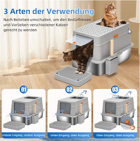 Sleek Gray Cat Litter Enclosure - Shopinapets Sleek Gray Cat Litter Enclosure Shopinapets #