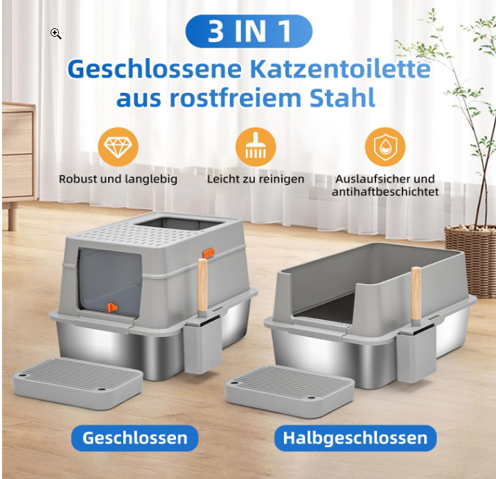 Sleek Gray Cat Litter Enclosure - Shopinapets Sleek Gray Cat Litter Enclosure Shopinapets #