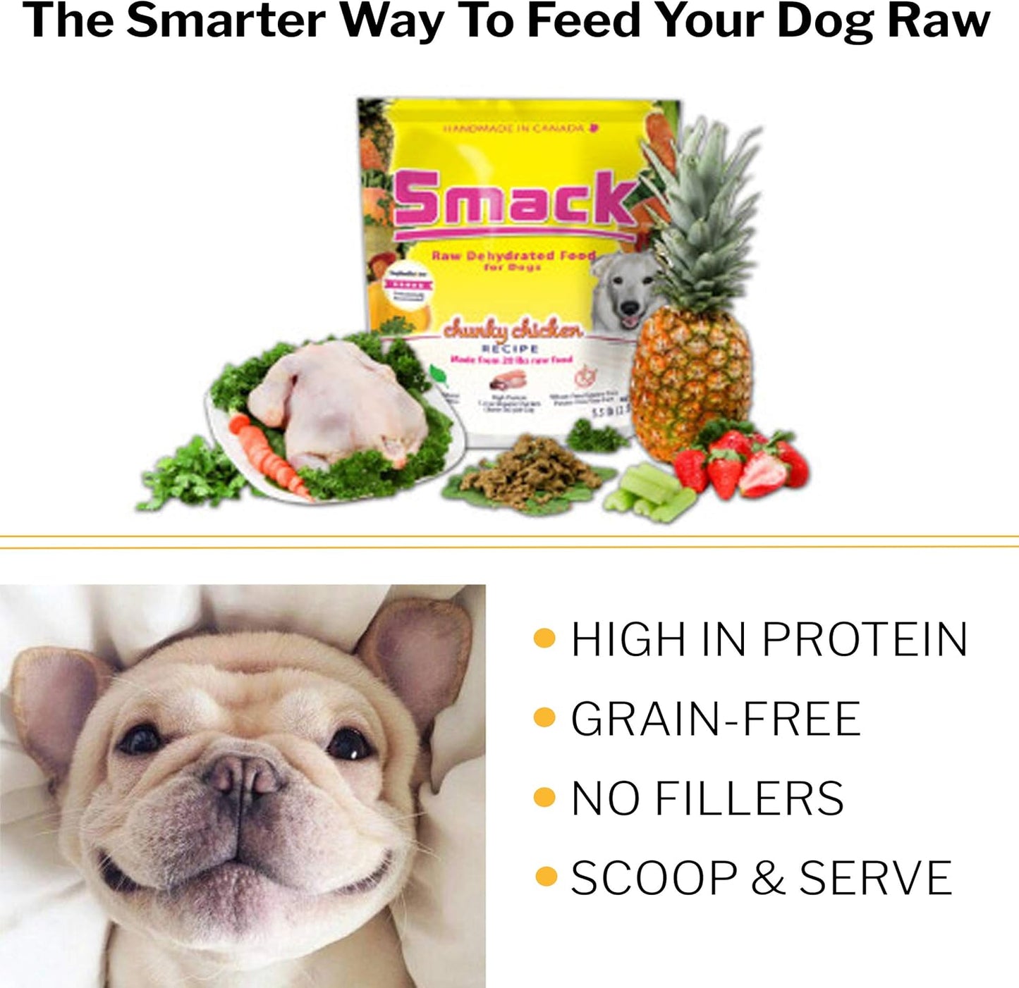 Smack Pet Food Organic Raw Dehydrated Food for Dogs (Chunky Chicken-8.8 Ounce) - Shopinapets Smack Pet Food Organic Raw Dehydrated Food for Dogs (Chunky Chicken-8.8 Ounce) Shopinapets #