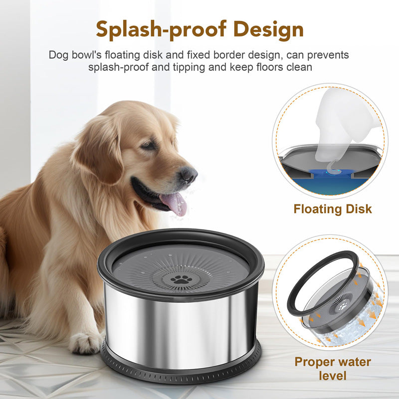 Stainless Steel Non-slip Pet Water Bowl with Large Capacity and Splash-proof Design - Shopinapets Stainless Steel Non-slip Pet Water Bowl with Large Capacity and Splash-proof Design Shopinapets #