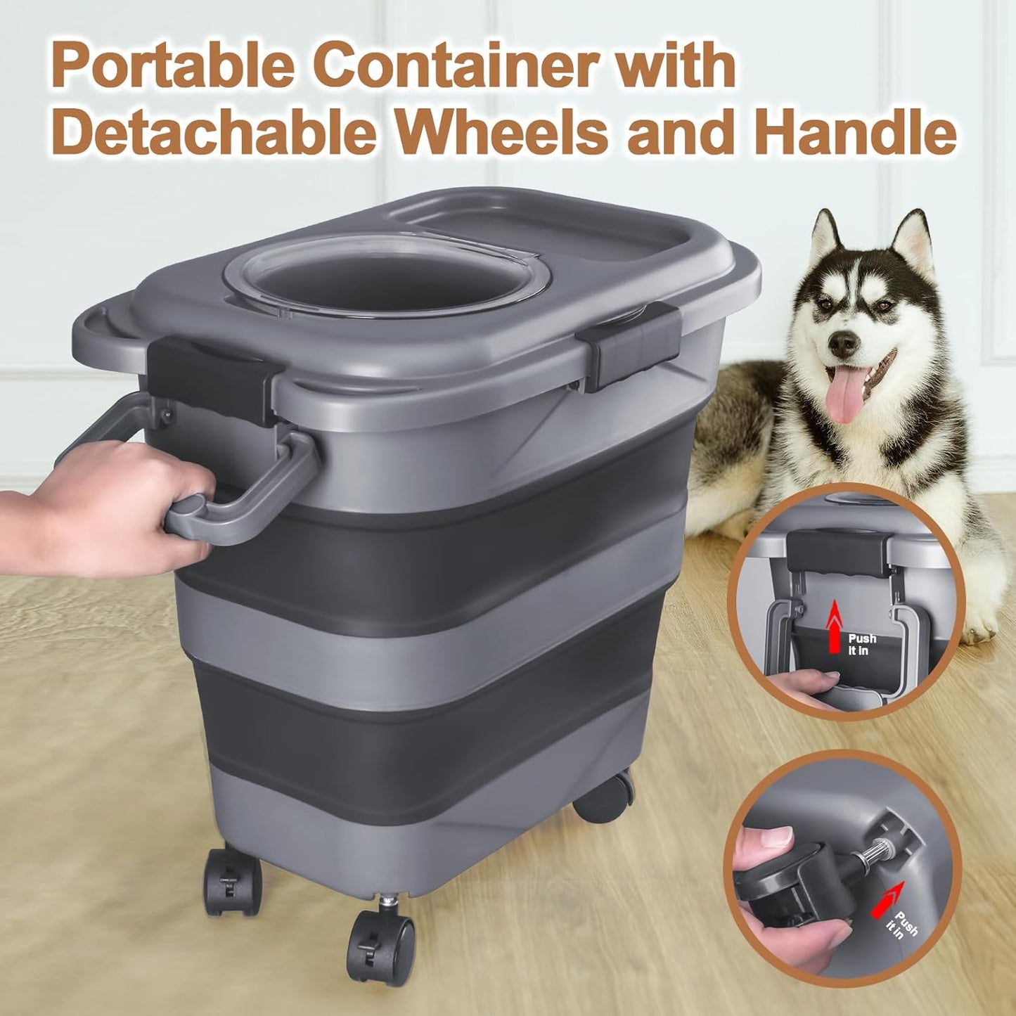 TIOVERY Pet Food Keeper 10-25 lbs with Wheels - Shopinapets TIOVERY Pet Food Keeper 10-25 lbs with Wheels Shopinapets #
