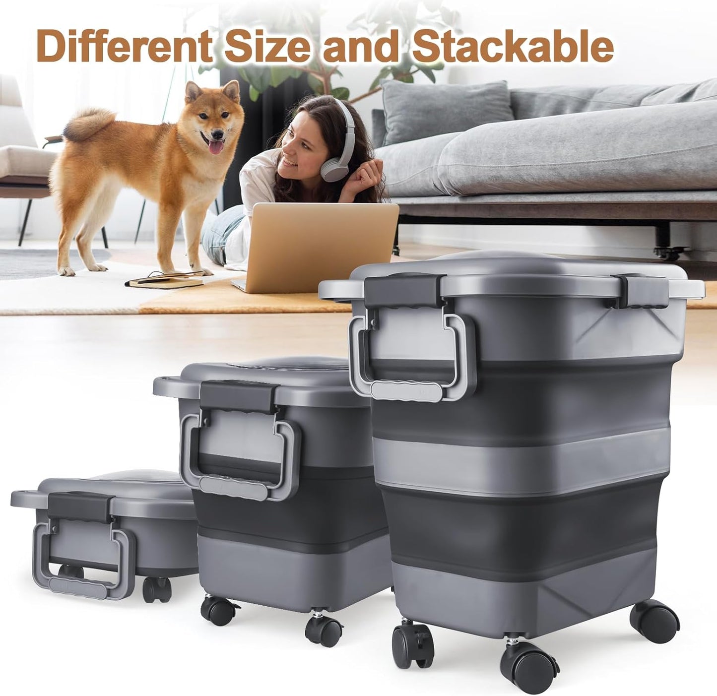 TIOVERY Pet Food Keeper 10-25 lbs with Wheels - Shopinapets TIOVERY Pet Food Keeper 10-25 lbs with Wheels Shopinapets #