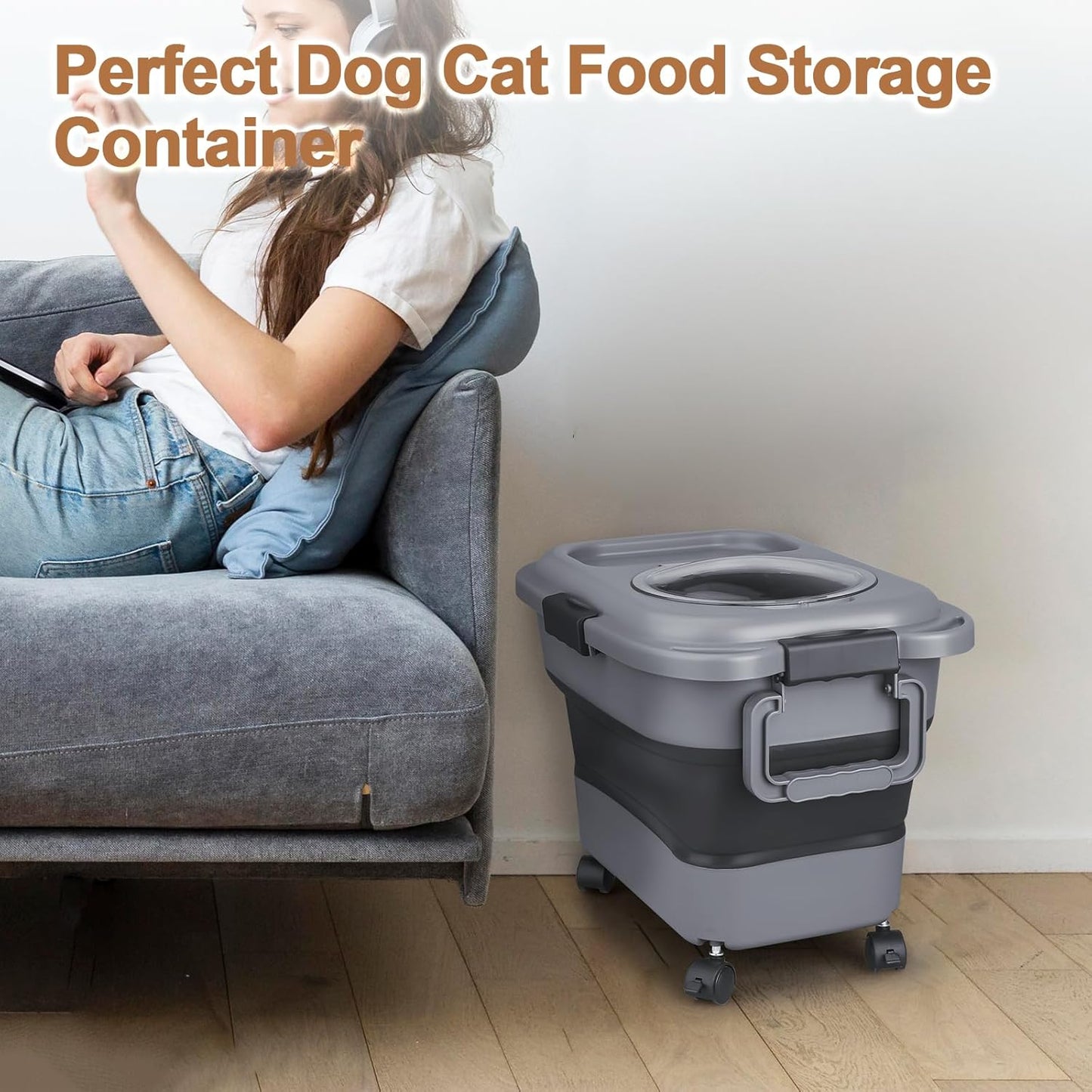 TIOVERY Pet Food Keeper 10-25 lbs with Wheels - Shopinapets TIOVERY Pet Food Keeper 10-25 lbs with Wheels Shopinapets #