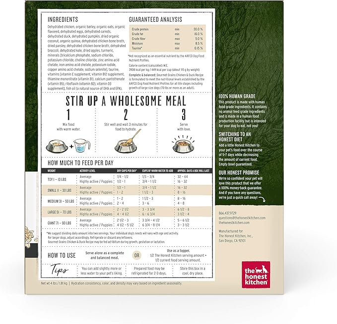 The Honest Kitchen Dehydrated Gourmet Grains Chicken & Duck - Shopinapets The Honest Kitchen Dehydrated Gourmet Grains Chicken & Duck Shopinapets #