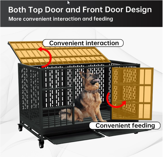 The Snuowu Heavy Duty Dog Crate with Wheels-foldable - Shopinapets The Snuowu Heavy Duty Dog Crate with Wheels-foldable Shopinapets #