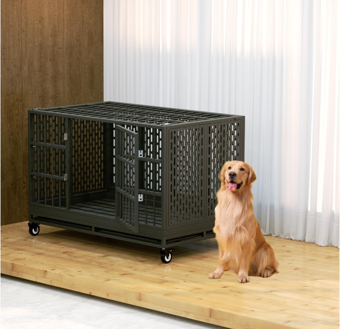 The Snuowu Heavy Duty Dog Crate with Wheels-foldable - Shopinapets The Snuowu Heavy Duty Dog Crate with Wheels-foldable Shopinapets #