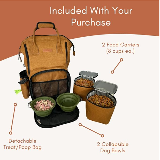 Titos Closet Dog Travel Bag – Includes Accessories 2-Pack Bowls for Dogs 2 Pet Food Containers Treat Bag - Shopinapets Titos Closet Dog Travel Bag – Includes Accessories 2-Pack Bowls for Dogs 2 Pet Food Containers Treat Bag Shopinapets #