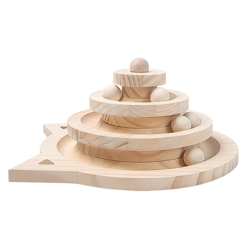 Toy Solid Wood Turntable Self-Hi Cat Teaser - Shopinapets Toy Solid Wood Turntable Self-Hi Cat Teaser Shopinapets #