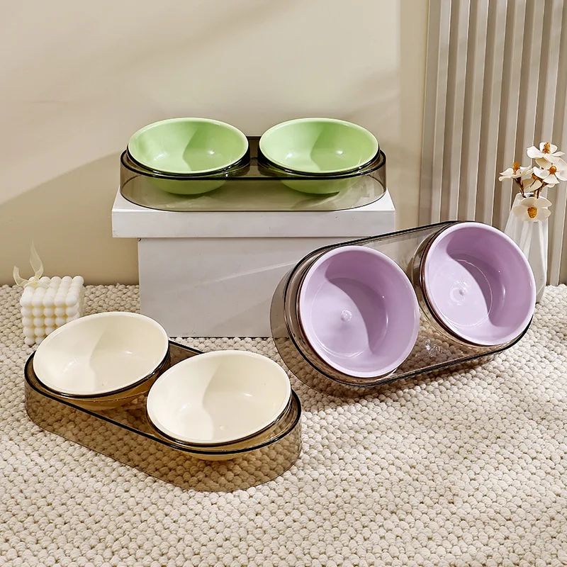 Transparent Dual Cat Bowl for Drinking and Eating - Suitable for Cats - Shopinapets Transparent Dual Cat Bowl for Drinking and Eating - Suitable for Cats Shopinapets #