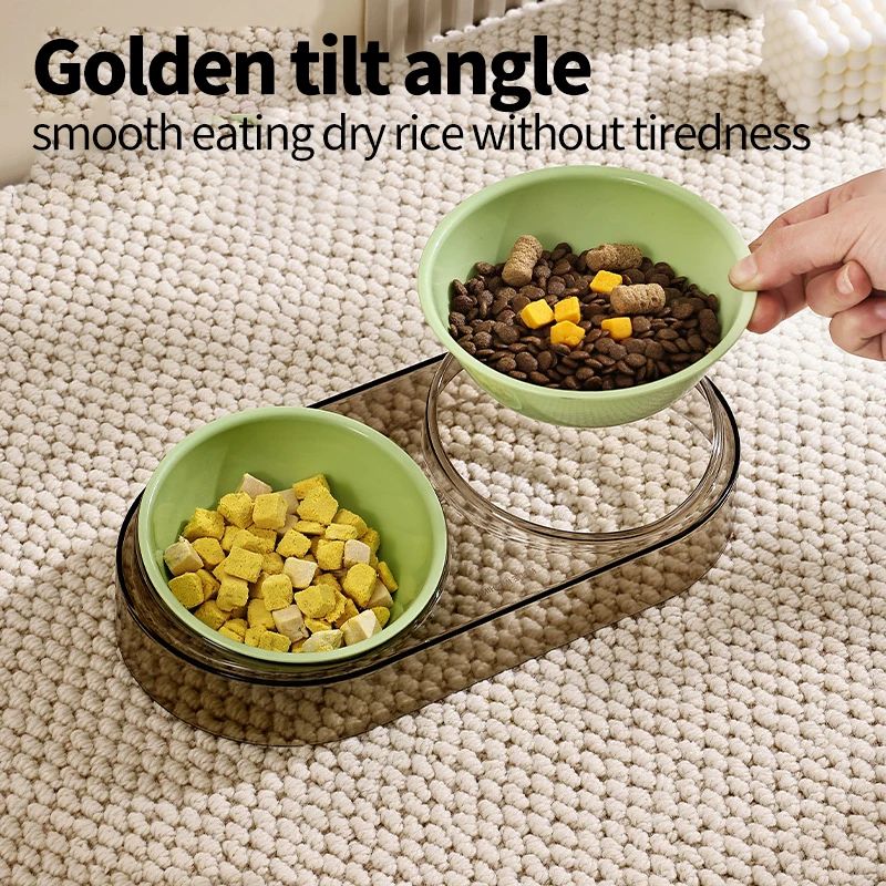 Transparent Dual Cat Bowl for Drinking and Eating - Suitable for Cats - Shopinapets Transparent Dual Cat Bowl for Drinking and Eating - Suitable for Cats Shopinapets #