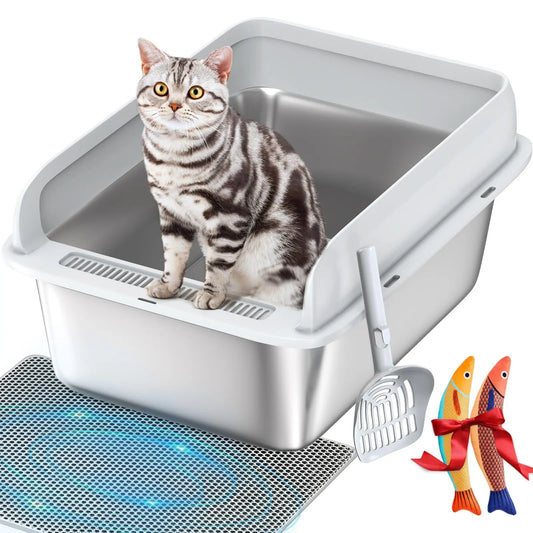 Sandpoy XL Stainless Cat Litter Box with Accessories - Shopinapets