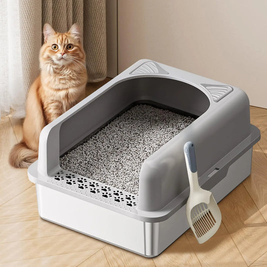 Stainless Steel Deluxe Cat Litter Box XL - Shopinapets