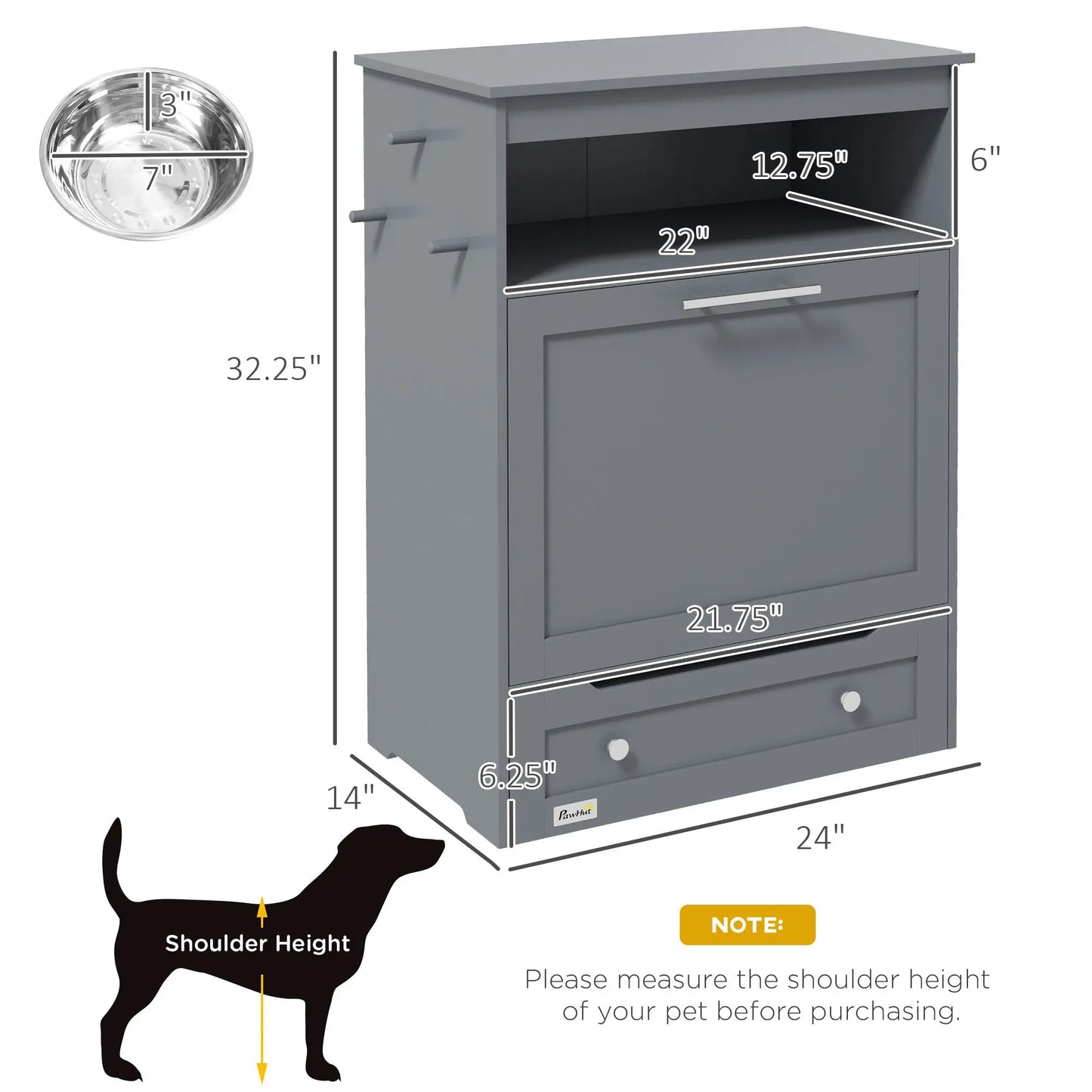 PawHut Pet Feeder Locker & Food Storage - Shopinapets